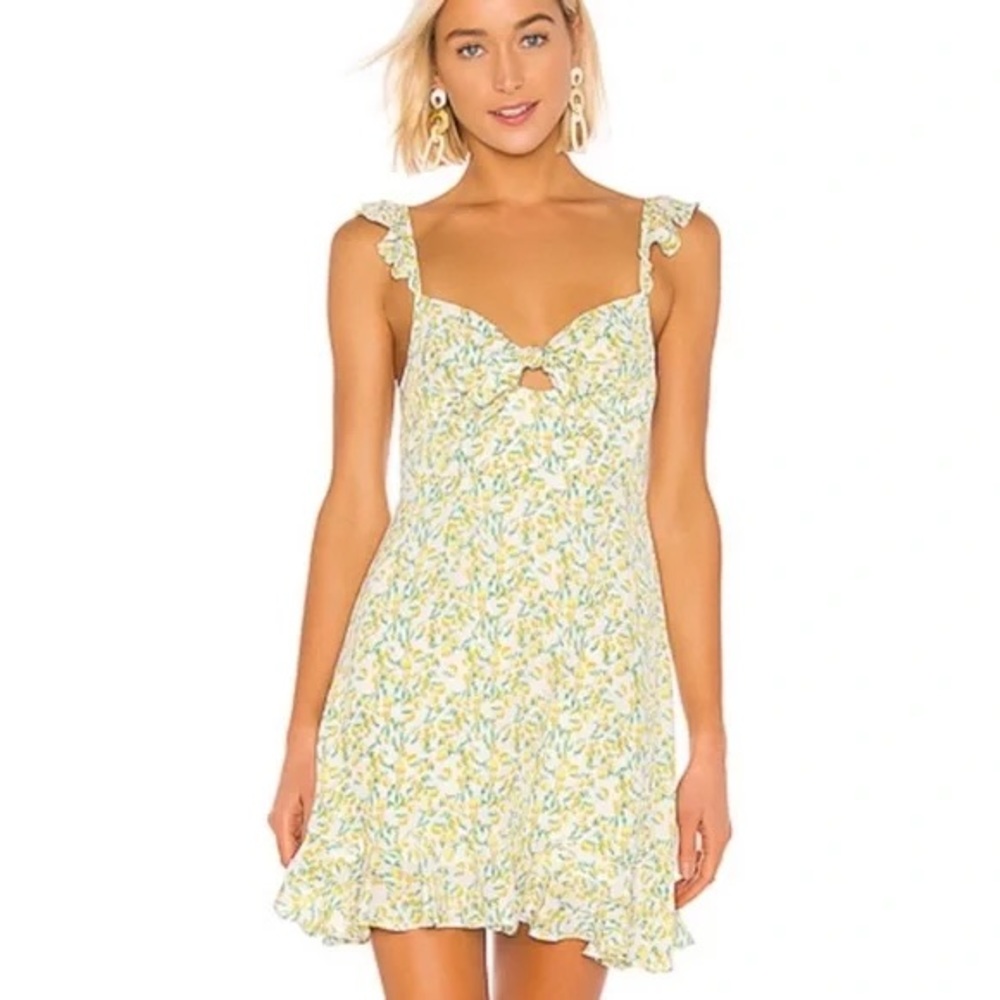 ASTR lemon off the shoulder dress